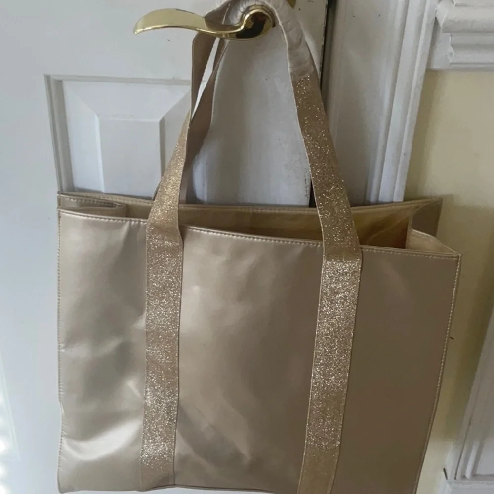 Jimmy Choo Gold and Beige Tote Bag - Picture 3 of 5